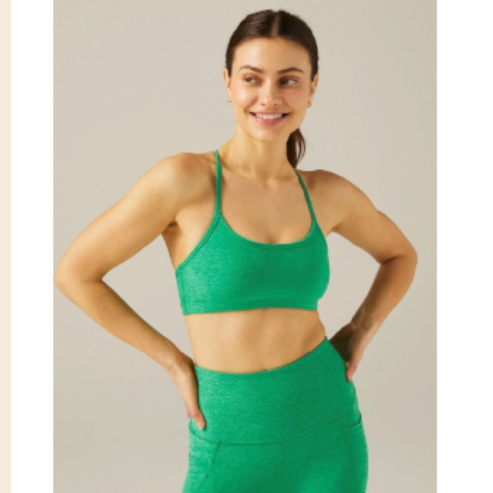 Spacedye Slim Racerback Bra Girlfriend Collective Grass Heather L